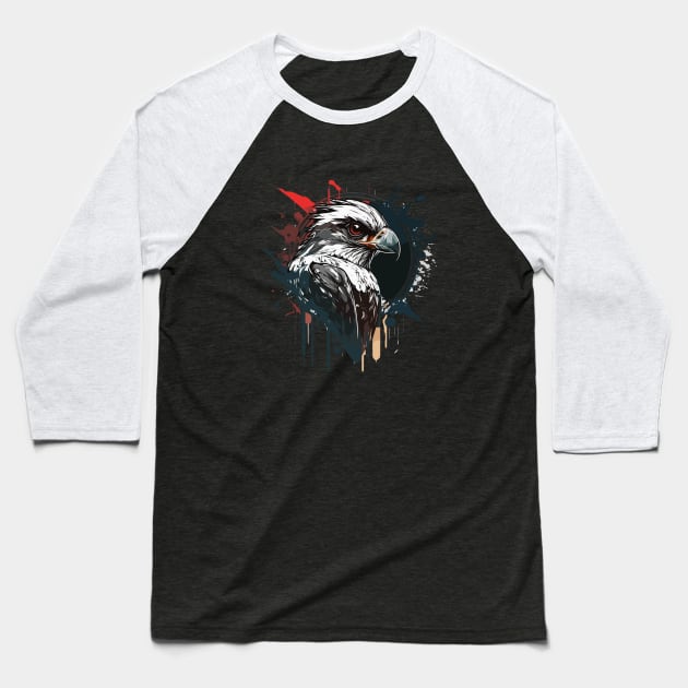 Graffiti Paint Falcon Bird Creative Baseball T-Shirt by Cubebox